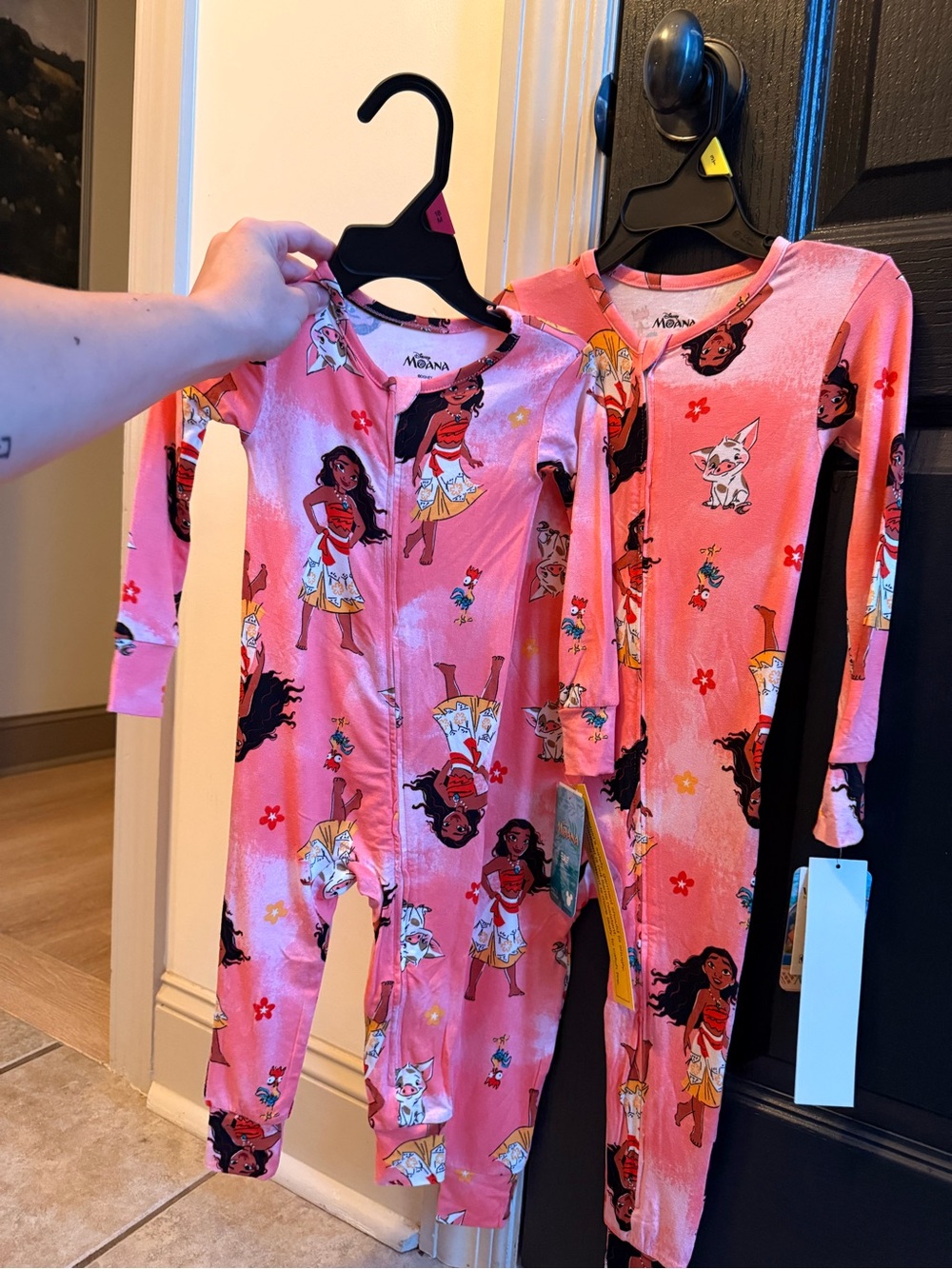 18m and 3t Disney Pink Moana Girls' One-Piece Pajamas with Character Print